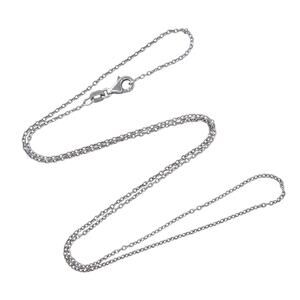 Estate Italy Sterling Silver 925 1.5mm Cable Chain Necklace 18"